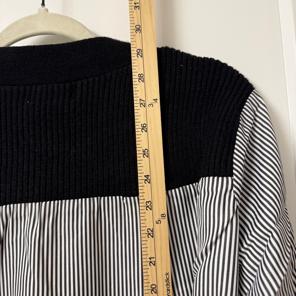 Elan Noelle Cardigan Shirt Medium Black White Layered Look New with Tags $108 - Picture 9 of 11